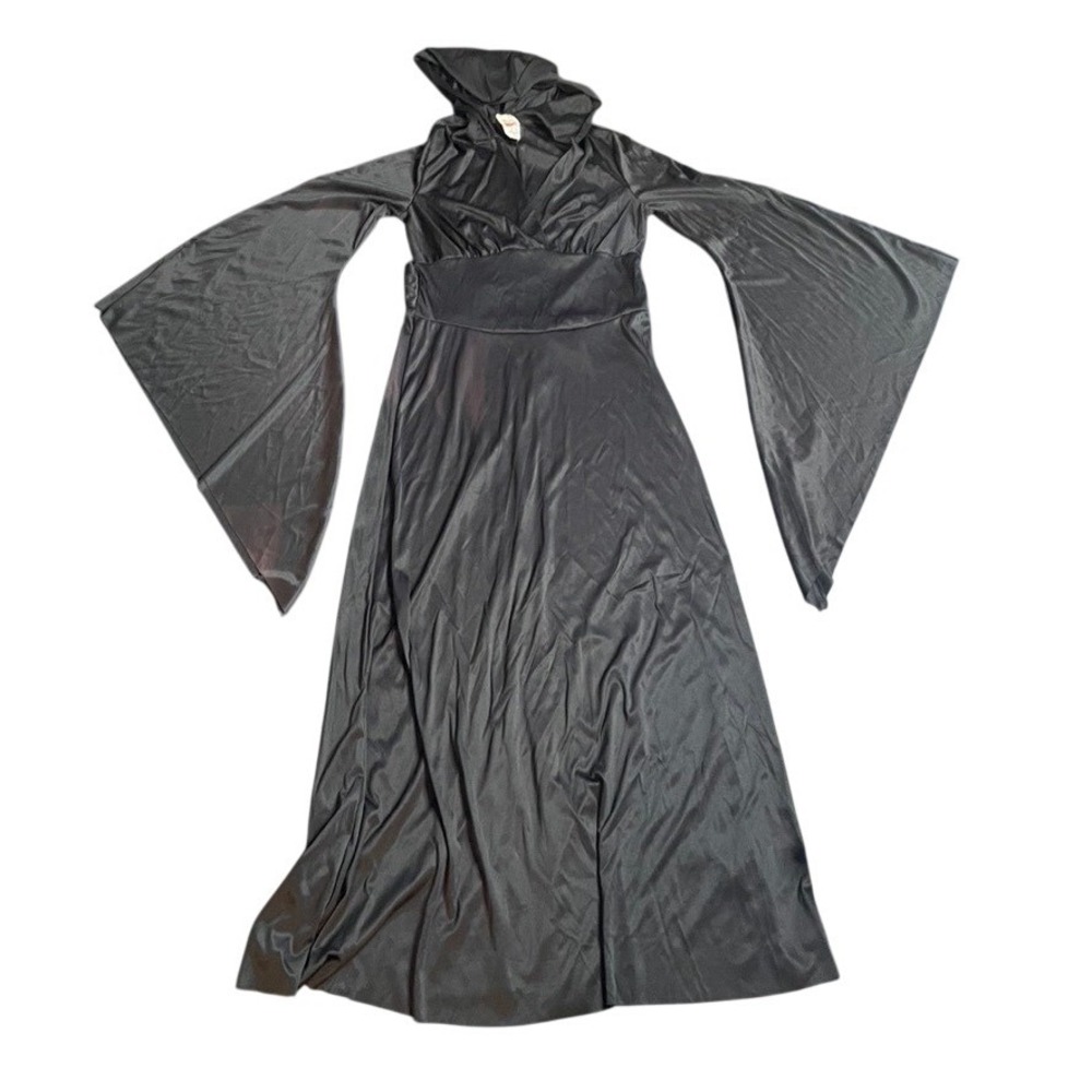 Disguise Black Hooded Robe Costume Adult Size 6 Witch Vampire Scream Sorcerer